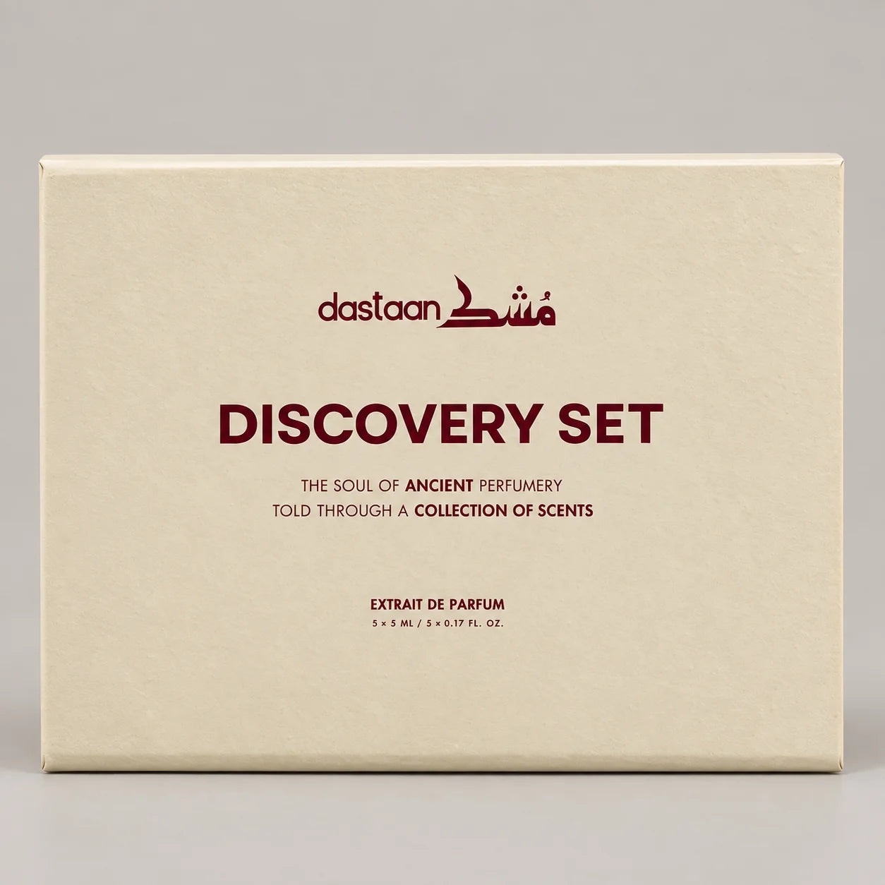 Dastaan Mushq Discovery Set closed box, Extrait de Parfum 5 x 5 ml